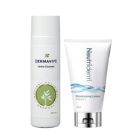 Neutriderm Pre-Makeup Skincare Combo, Vitamin E Moisturiser Lotion 125 Ml And Dermavive Hydra Cleanser 250 Ml