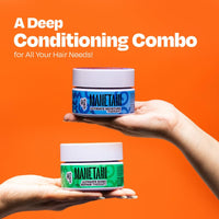 MANETAIN Ultimate Bond Repair & Moisture Therapy Duo – 2 x 200gm | Bond-Building & Hydrating Deep Conditioning Treatment | FiberHance, Plant-Based Keratin, Algae Oil & Hyaluronic Acid | Frizz Control, Curl Definition & Damage Repair | Sulphate & Paraben-F