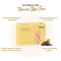 Raaga Professional Stem Cells Infused Gold 6 Step Facial Kit | Gold Colloid, Red Flesh Grape Stem Cells | Combats Pigmentation | All Skin Types (61 gm)