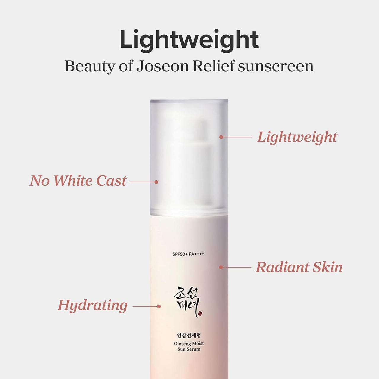 [Beauty of Joseon] Ginseng Moist Sun Serum SPF 50+ PA++++ (50ml) | Lightweight Sunscreen with Anti-wrinkle, Brghtening & UV Protection, Non-Sticky, Low Irritation for All Skin Type