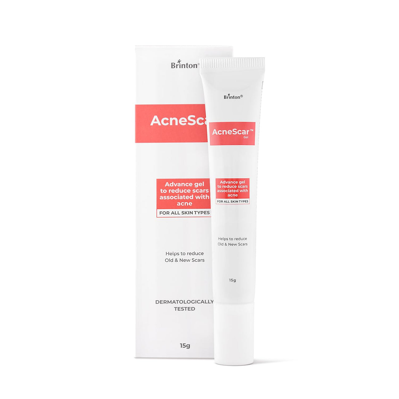 Brinton AcneScar Advanced Gel to Reduce Acne Scars & Pits, White, 15 g
