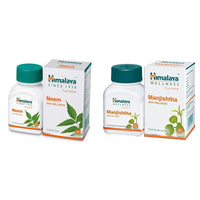 Himalaya Wellness Pure Herbs Skin Wellness Tablets - 60 Count (Neem) & Himalaya Manjishtha - 60 Tablets