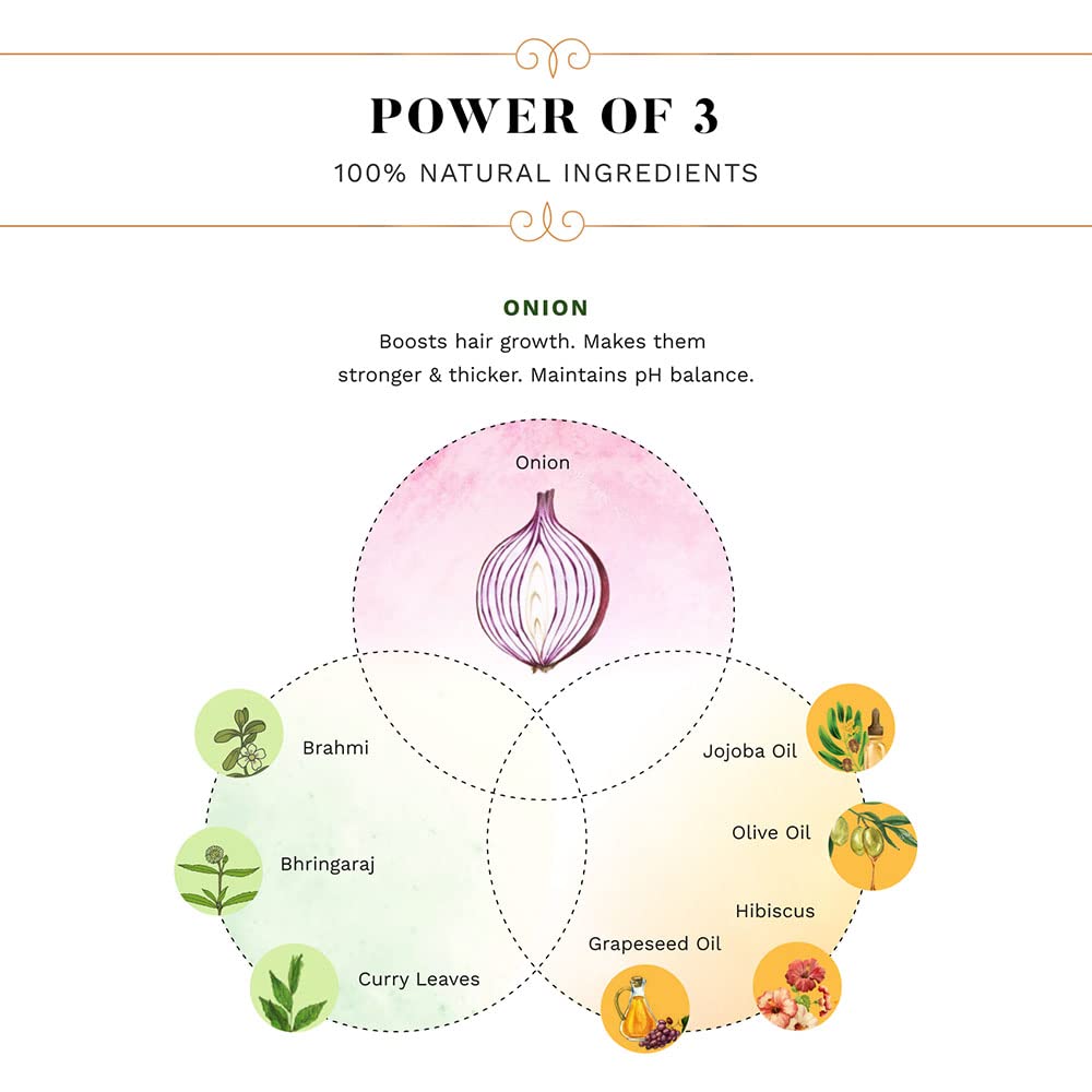 SESA Onion Hair Oil With Bhringraj & Ayurvedic Herbal Extracts | Now With Comb Applicator | Paraben Free & Sulphate Free | 200 Ml (Pack Of 1)