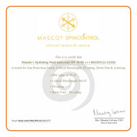 Moody SPF 50 PA+++ Vitamin C Sunscreen with UVA, UVB & Blue Light Protection for Glowing Skin| Long Lasting Hydration Lightweight | Non-Greasy, Quick-Absorbing | Zero White Cast | For Women & Men | 50 ml