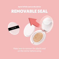 TIRTIR Mask All-Cover Cushion Foundation, Full coverage, Skin fit, Satin Glow Finish, Korean Cushion Foundation #51N FUDGE, 18g