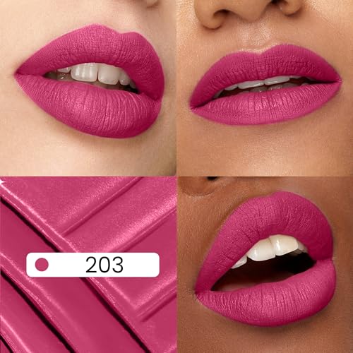 Seven Seas Mocha Lips Matte Liquid Lipstick | Non-Transfer Liquid Lipstick | 12 Hours Long Lasting | Highly Pigmented | Intense Color Payoff | Smudgeproof Liquid Lipstick for Women (203, 4ml)
