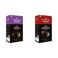 Colombian Brew Vanilla Instant Coffee Powder, No Sugar Vegan, 100g & COLOMBIAN BREW COFFEE Hazelnut Instant Coffee Powder, No Sugar Vegan, 100g, Box