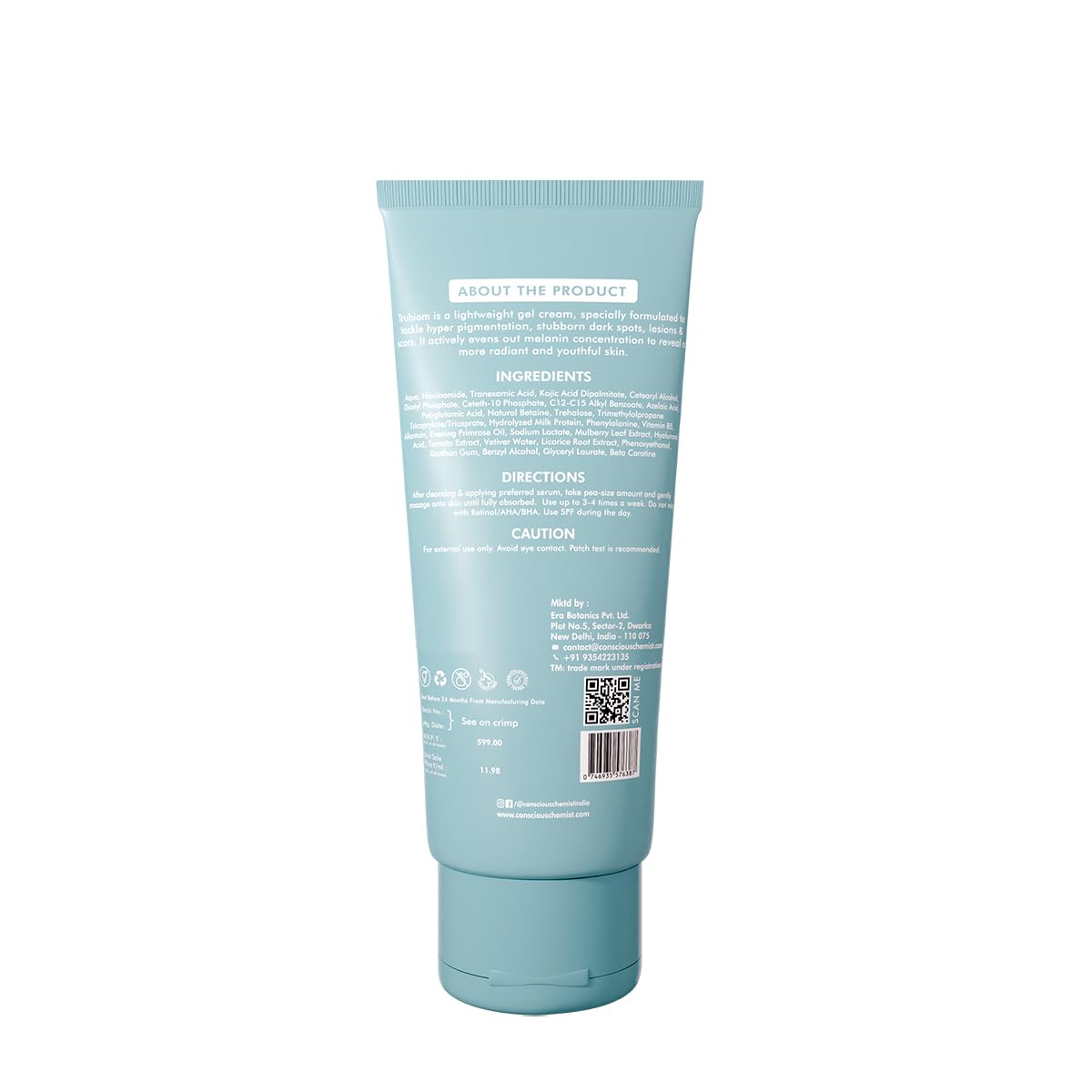 Conscious Chemist Kojic Acid Face Cream | 50g | Azelaic Acid Cream, Face Cream for Men & Women, Niacinamide & Tranexamic Acid, Anti Pigmentation Cream, Reduce Dark Spots, All Skin Type - Trubiom