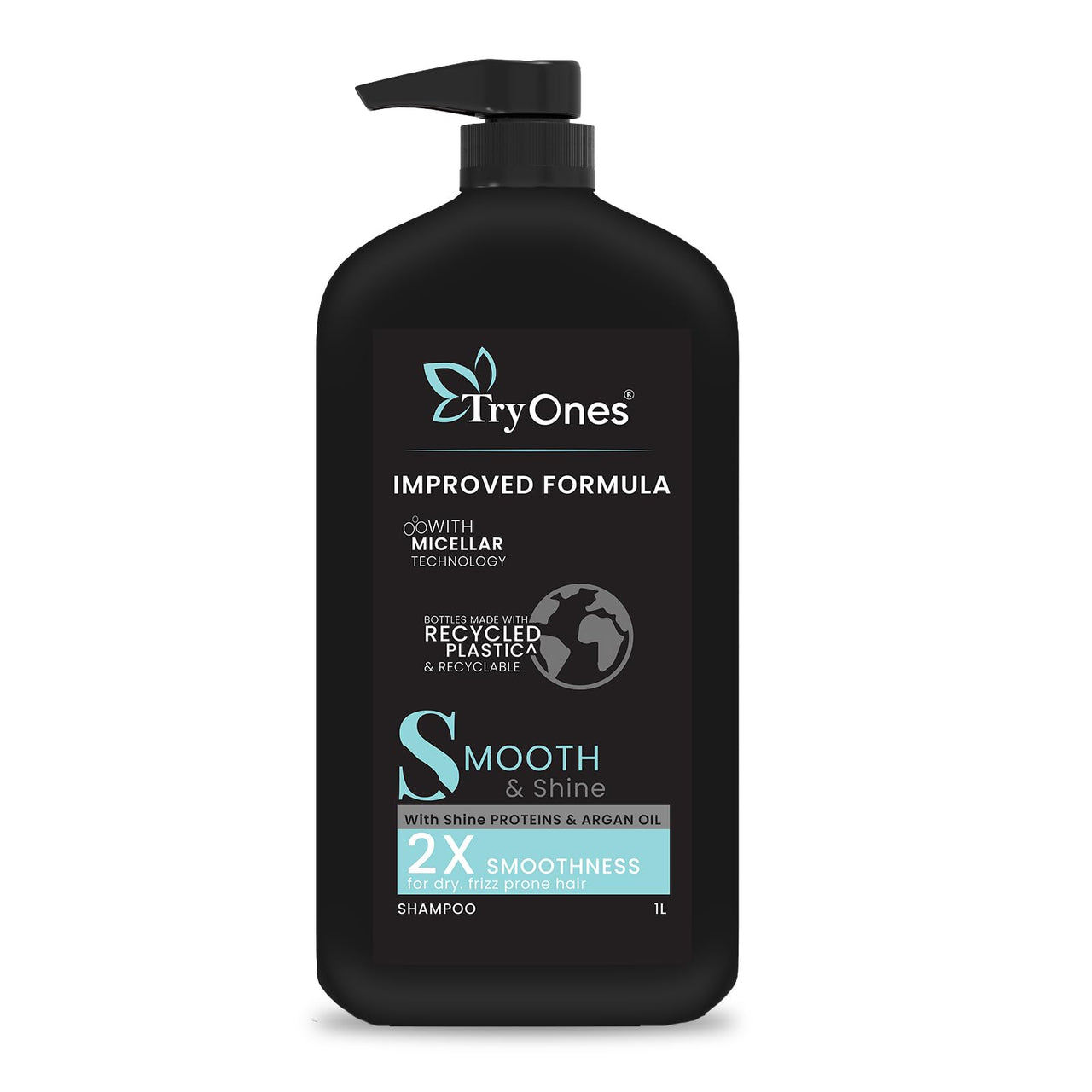 TryOnes Smooth & Shine Shampoo With Biotin & Silk Proteins For Silky Smooth Hair - Moisturises Dry & Frizzy Hair|| For Men & Women 1000 ml