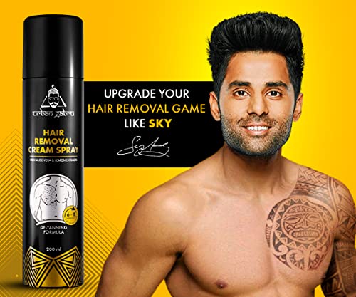 Urbangabru Hair Removal Cream Spray (200 ML) + De-Tan Face Pack (100 Gram) - Body & Face Care Combo Kit