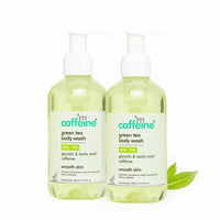 mCaffeine Glycolic Acid & Kojic Acid Body Wash (Pack of 2) | Value Pack Combo for Pigmentation & Dark Spots Correction | 10% AHA| Exfoliating Shower Gel for Men & Women