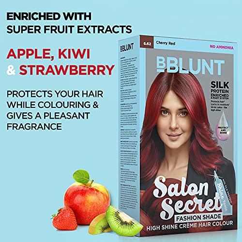 Bblunt Salon Secret High Shine Crème Hair Colour, 100g (Cherry Red 6.62)