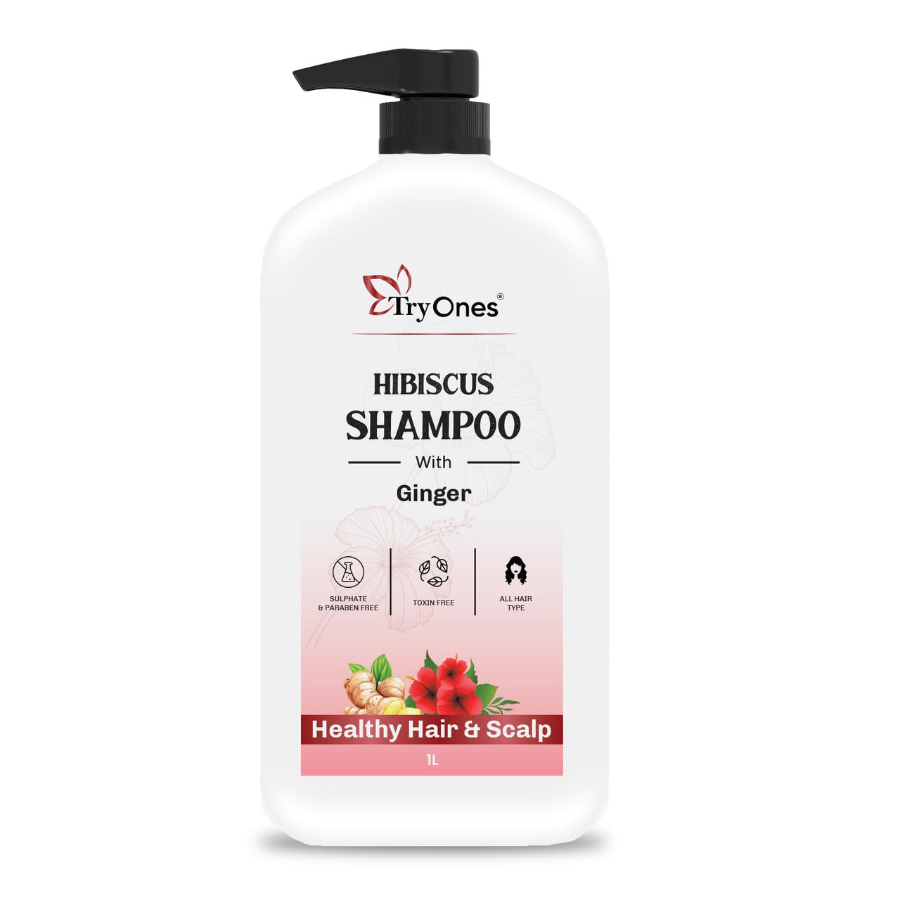 TryOnes HIBISCUS SHAMPOO Damage Repair With & Curry Leaves for Strong & Nourished Hair | For Dry & Frizzy Hair | For Smoother 1000 ml