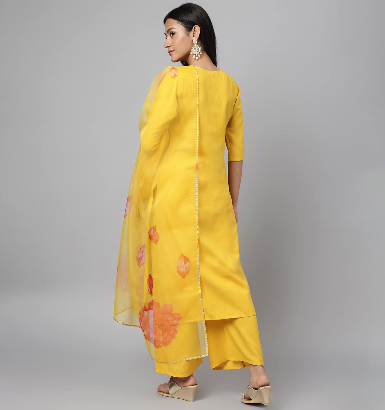 RATAN Straight Salwar Suit Kurta Palazzo Set with Printed Dupatta for Women