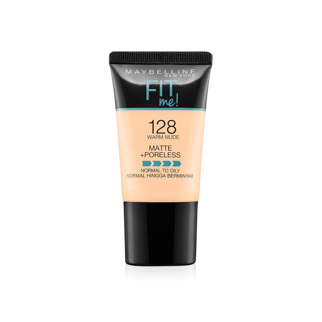 Maybelline New York Color Sensational Creamy Matte Lipstick, 680 Mesmerizing Magenta, 3.9g and Maybelline New York Fit Me Matte+Poreless Liquid Foundation Tube, 128 Warm Nude, 18ml