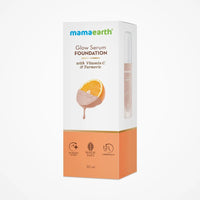 Mamaearth Glow Serum Medium Foundation Dewy With Vitamin C & Turmeric For 12-Hour Long Stay - 01 Ivory Glow - 30 Ml, Normal