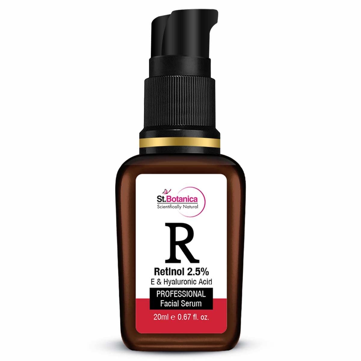 St.Botanica 2.5% Retinol Complex Anti Aging Face Serum | Fight Signs of Aging & Improve Texture | With Jojaba Oil and Vitamin E | Rejuvenate and Hydrates Dull Skin and Clear Oil & Impurities | No Parabens & Sulphates | Vegan & Cruelty Free | 20 ml
