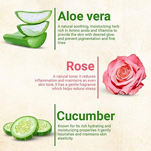 moha: Aloe Vera Gel Enriched With Rose & Cucumber Pure & Natural Face Gel Helps in Healing of Skin,helps to hydrate and nourish all kinds of skin - 200 gm (Pack of 1)