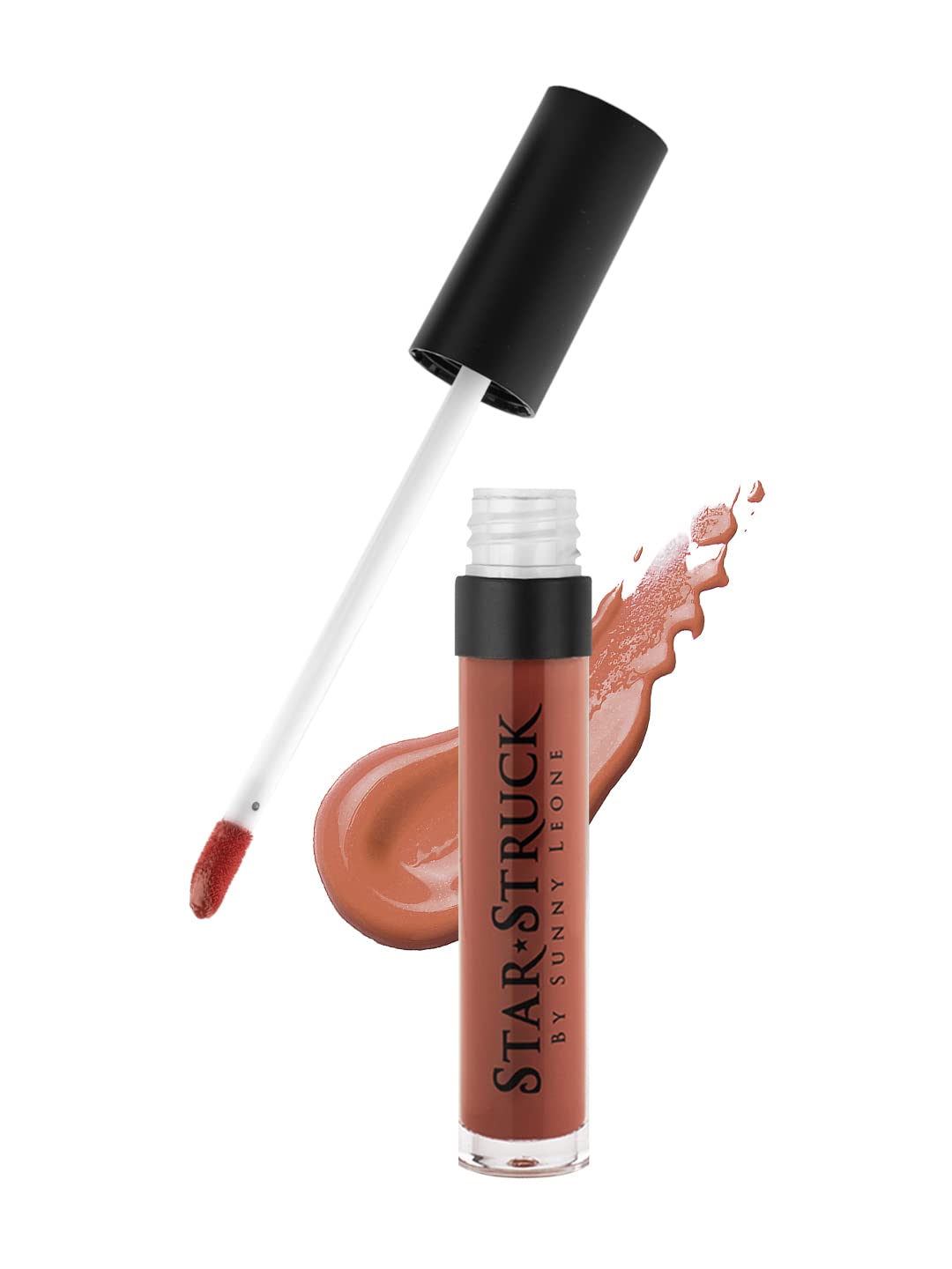 STARSTRUCK BY SUNNY LEONE Glossy Liquid Lip Color, Brown | Highly Pigmented, Hi-Shine & Non-Sticky Formula | Lip Gloss For Girls, Women | Caramello