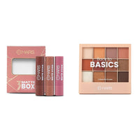 MARS Matte Box Set of 3 Lipsticks for Women (3x3.2 gm) (05-Blushed & Nudes) 12 Shades Back to Basics Eyeshadow Palette with Free Applicator (14.4 gm) (Shade-02)