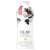 Olay Fresh Outlast Cooling White Strawberry and Mint Body Wash, 22 Fluid Ounce