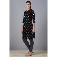 in. fuse by Shoppers Stop Mandarin Neck Printed Cotton Women Straight Fit Kurta