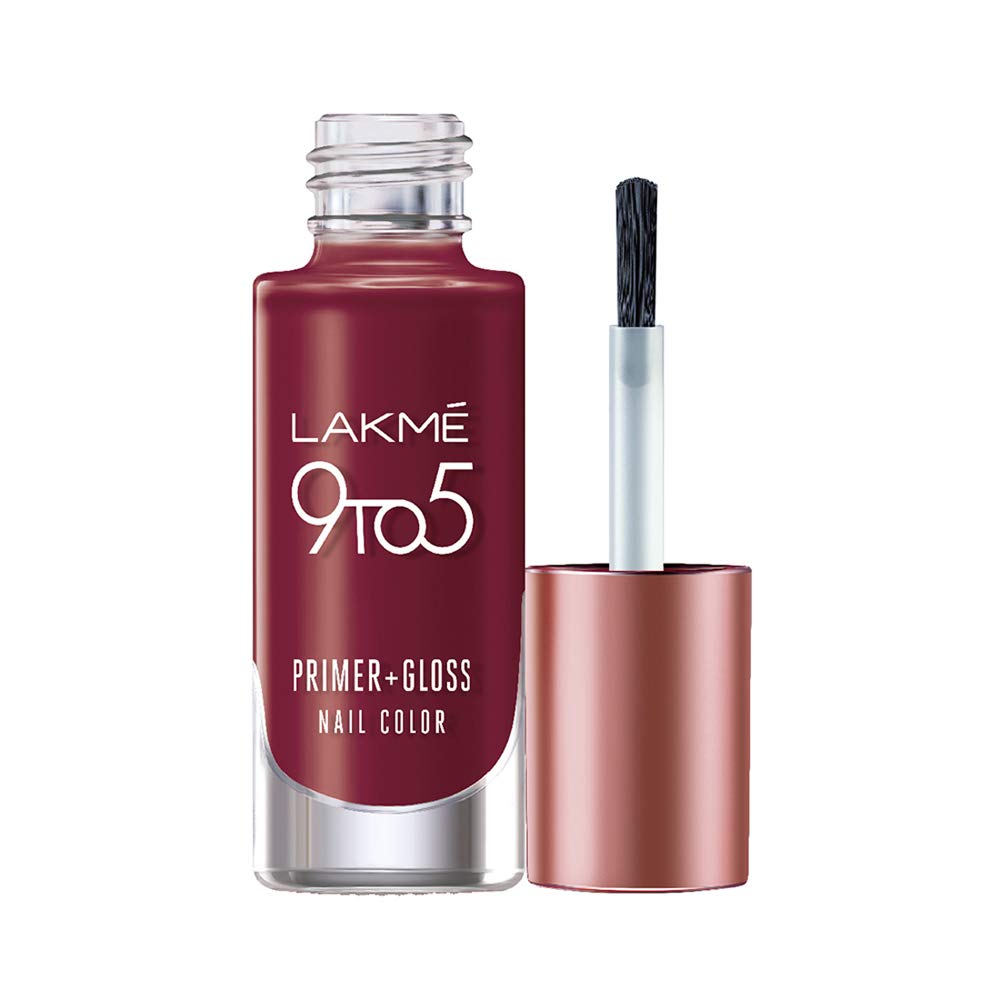 Lakmé 9 To 5 Primer + Glossy Finish Nail Colour & 9 To 5 Primer + Glossy Finish Nail Colour Combo, 6 Ml