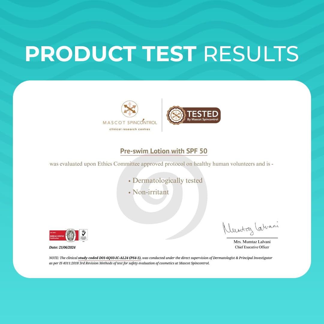 Elemnt Pre Swim Body Lotion for Kids & Adults | Chlorine Protection, Anti-tan Body Lotion, Protection from Sea Water Impurities & Pool Chemicals | Upto 60 mins of Water Resistance | 50 gm