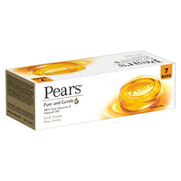 Pears Pure & Gentle Bathing Soap Bar 125 g (Combo Pack of 7) Moisturizing Glycerin Soap for Soft, Glowing Skin & Body - Paraben Free, For Men & Women