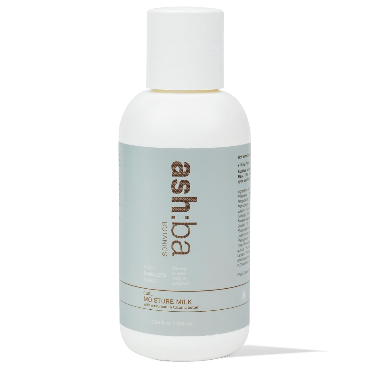 Ashba Botanics Curl Moisture Milk For Very Dry, Frizzy, Damaged, Curly & Wavy Hair | Leave In Cream with Moringa, Argan & Shea Butter For Deep Moisture, Frizz Control & Shine | For Men & Women - 100ml