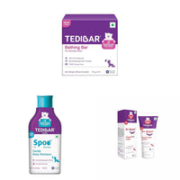 TEDIBAR Baby Bathing Bar - 75g x 2, Spoo Baby Shampoo 125 ml And B4 Nappi Cream Diaper Rash Cream 75g - By Torrent Pharma