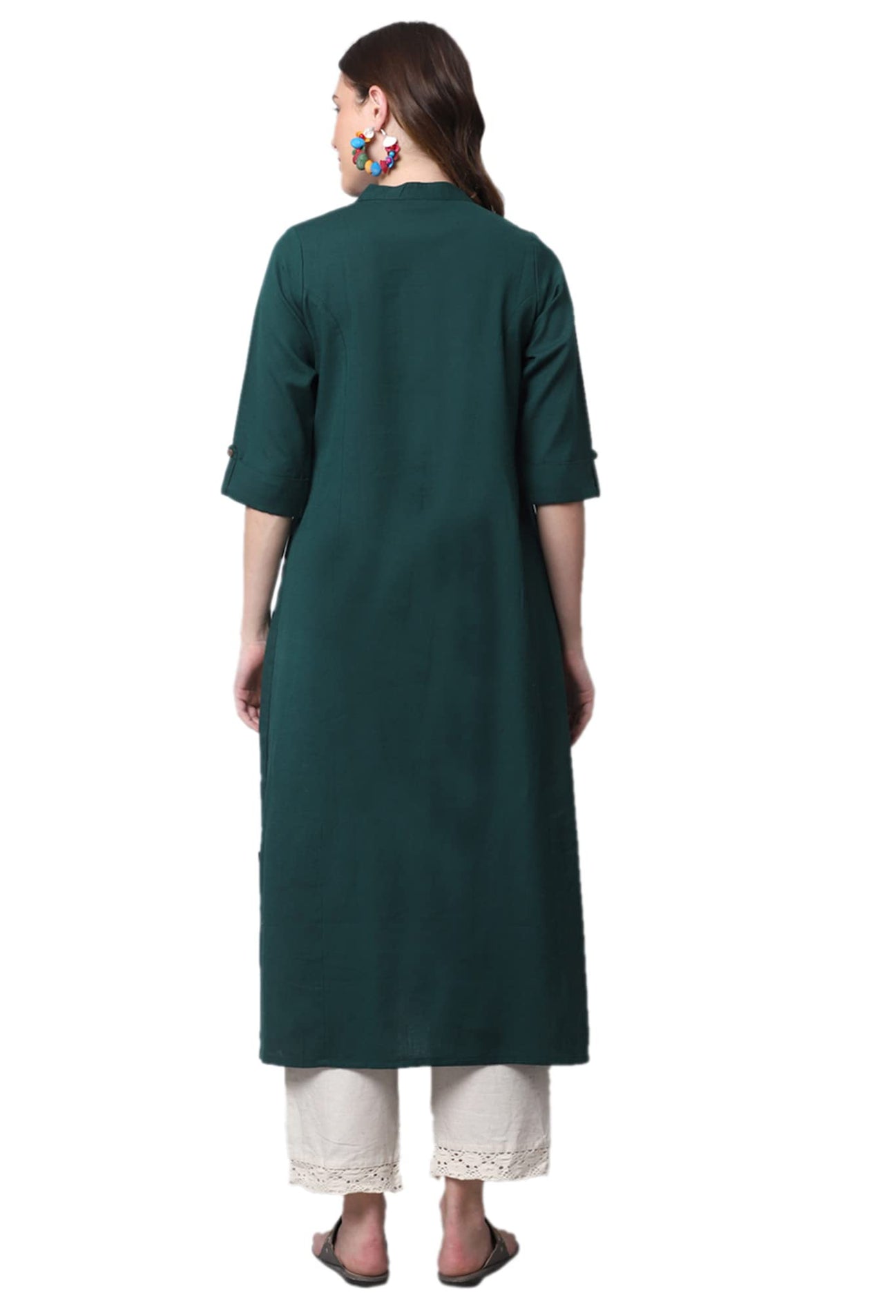 Pistaa's  Women Cotton Printed Cut Regular Kurta