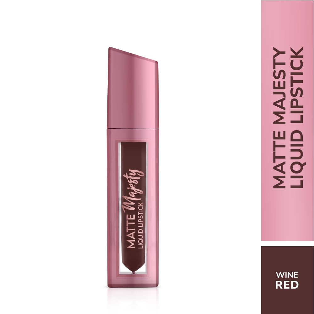 MATTE Majesty Liquid Lipstick Smudged Proof Long Lasting Highly Pigmented Water Proof Matte Liquid Lipstick (Wine Red)