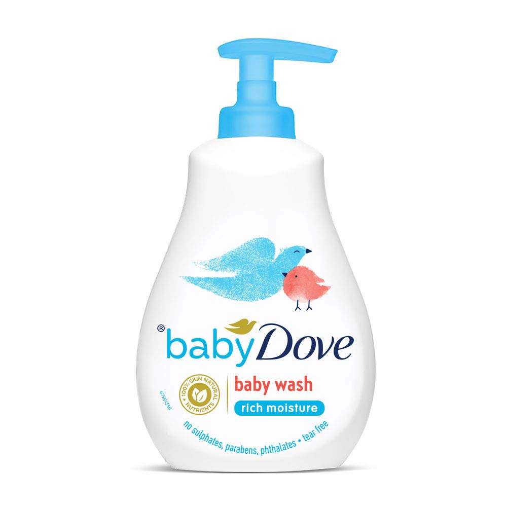 Baby Dove Rich Moisture Nourishing Baby Lotion, 400ml & Rich Moisture Hair to Toe Baby Wash, 400 ml Combo