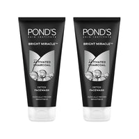 POND's  Ponds Bright Miracle Detox Facewash With 10X Power Of Charcoal, 200Gm (Pack Of 2)