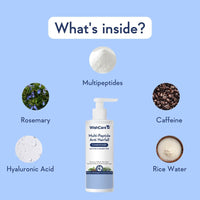 WishCare Multi Peptide Anti Hairfall Conditioner - For Women & Men -Hair Conditioner for Frizzy Hair- Rice Water, Rosemary, Capilia Longa, Hyaluronic Acid & Caffeine 200ml