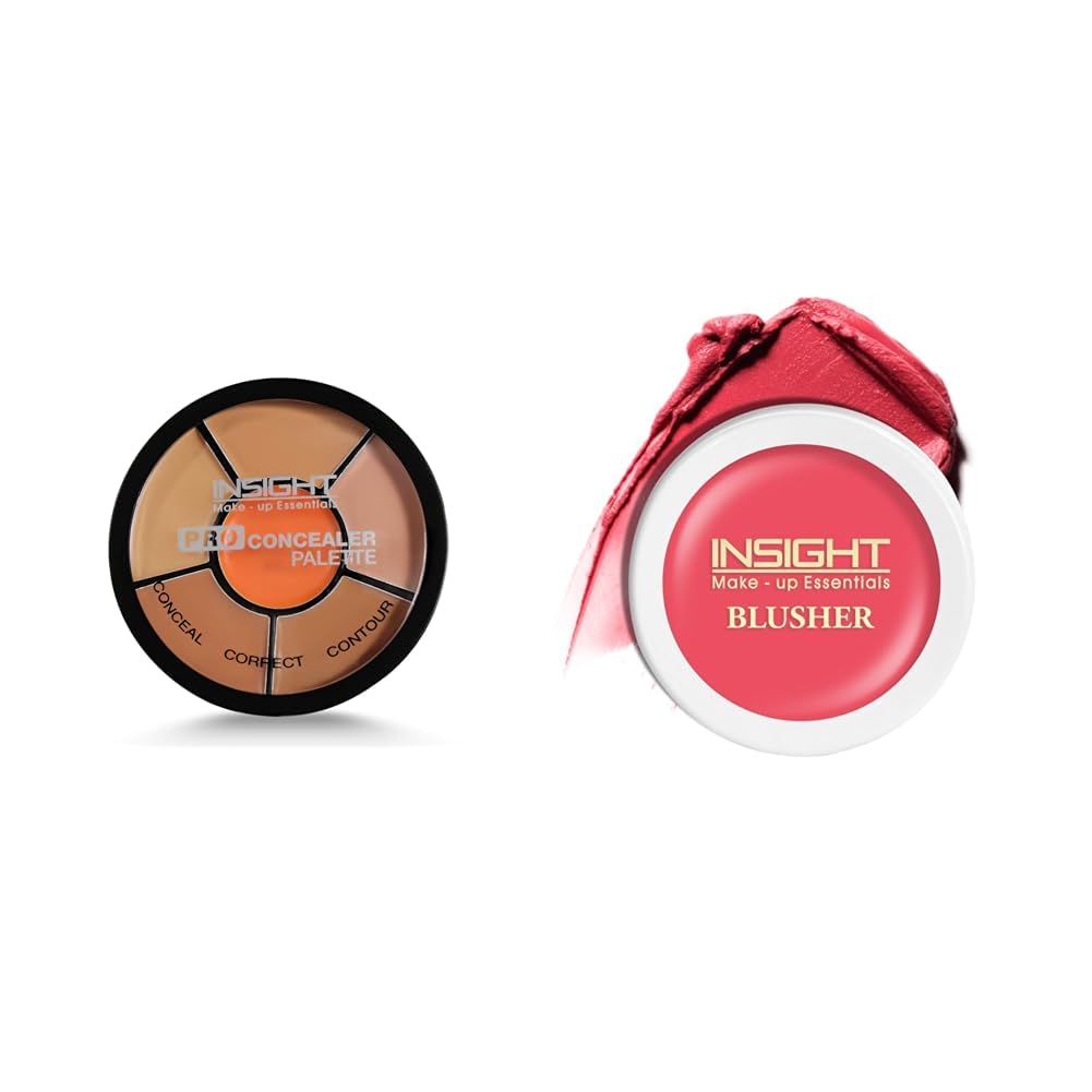 Insight Cosmetics Pro Concealer Palette-ConcealerConceal Correct Contour WaterProof (CR105-Concealer) Crème Blusher, Face Makeup, Watermelon Popsicle, 3.5 gm(B-02=04)