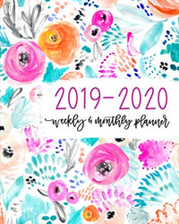 2019-2020 Weekly & Monthly Planner: July 1, 2019 to June 30, 2020: Weekly & Monthly View Planner, Organizer & Diary: Teal & Pink Modern Florals 0274