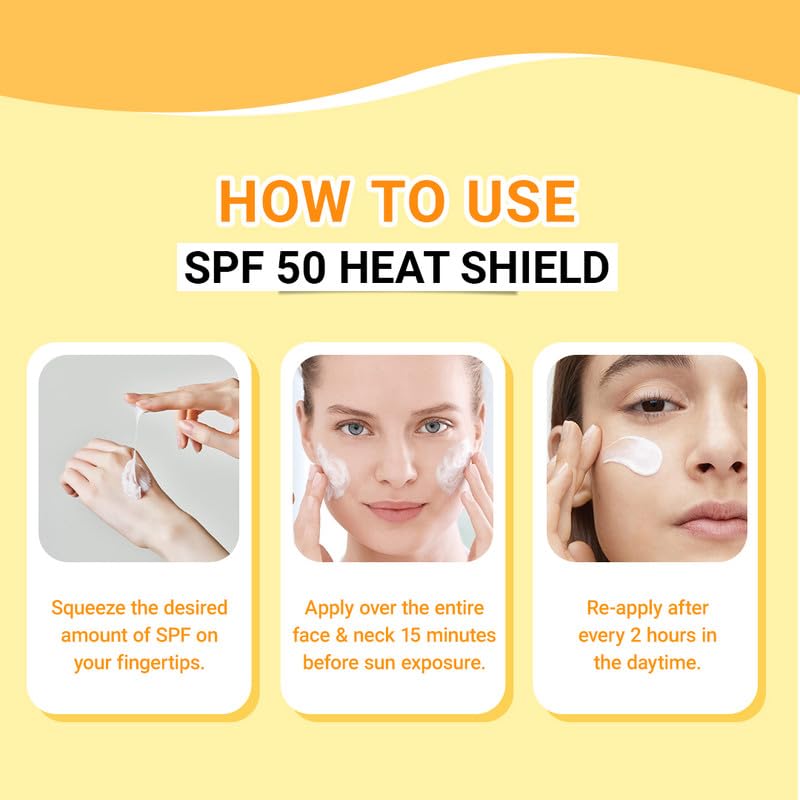 AVEIL Heat Shield Gel Sunscreen SPF 50 With PA+++ | For All Skin Types | Paraben & Paraffin free | Hydrating Sunscreen | Sun Protection From UVA, UVB, IR | No White Caste | Pack of 1-50ml