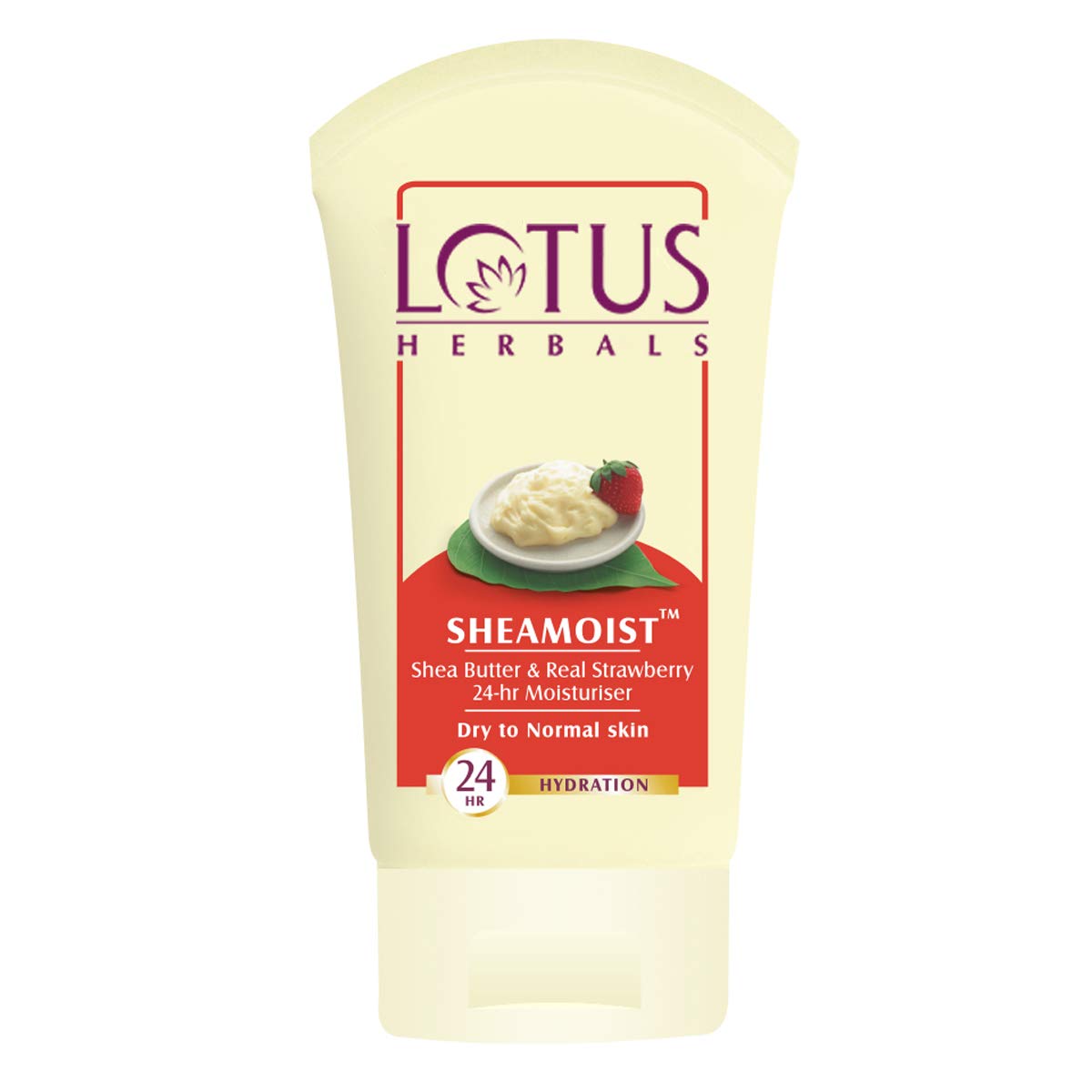 Lotus Herbals Shea Butter and Real Strawberry 24 Hour Moisturiser Cream (60g) x Pack of 2