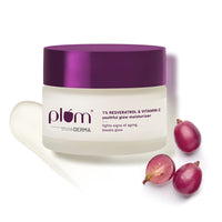 Plum 1% Resveratrol & Vitamin C Youthful Glow Moisturizer Cream | Fights Signs Of Ageing | Enhances Collagen Production | Boosts Glow | Lightweight & Quick-Absorbing | 100% Vegan | 50G