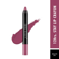 Swiss Beauty 12 Hrs. Stay Matte Lip Crayon, Mauve On, 3g - Long Lasting, Waterproof, Super Stay, Matte Finish Lip Crayon, Long Wear, Crayon Lipstick