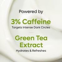 mCaffeine Green Tea Under Eye Cream to Reduce Fine Lines, Wrinkles & Dark Circles | 3% Caffeine, 1.5% Vit C & Peptides to Reduce Puffiness & Refresh Skin | Cooling Gel & Roller for Men & Women-15 ml
