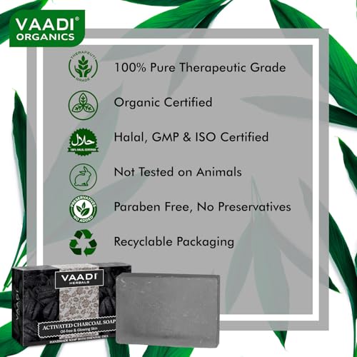 Vaadi Herbals Pvt Ltd Value Pack Of 3 Activated Charcoal Soap (3 X 75 Gms), 75 g