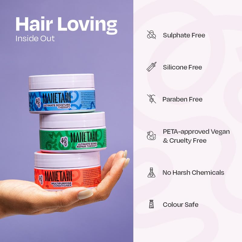 MANETAIN Multipurpose Hair Conditioner 100gm for Curly, Wavy, and Frizzy Hair | Protein/Moisture Balanced | Deep Conditioning, Hydrating, Strengthening, Detangling & Curl Enhancing | No Sulfates or Parabens
