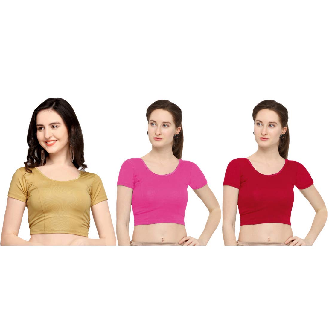Life Win Stretchable Blouse 28 to 46 Size Cotton Lycra for Women