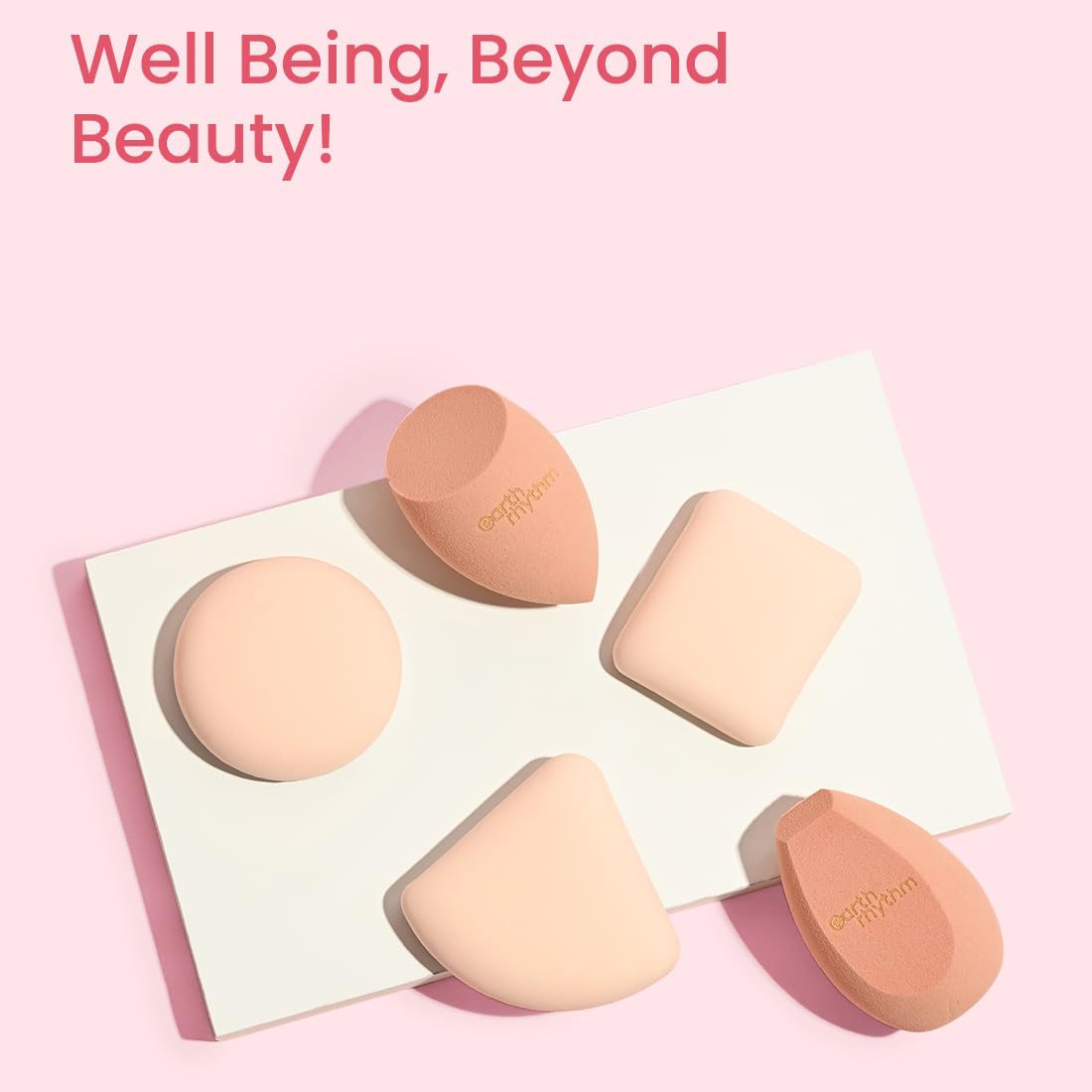 Earth Rhythm Beauty Blender Makeup Sponge | Three Cut Sponge, Olive Cut Sponge | Latex Free | Flawless Application | Wash & Reuse - Pack of 2