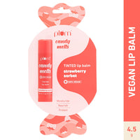 Plum Candy Melts Strawberry Sorbet Tinted Lip Balm | Moisturizes & Nourishes | Hydrates Dry & Chapped Lips | 100% Vegan | 4.5g