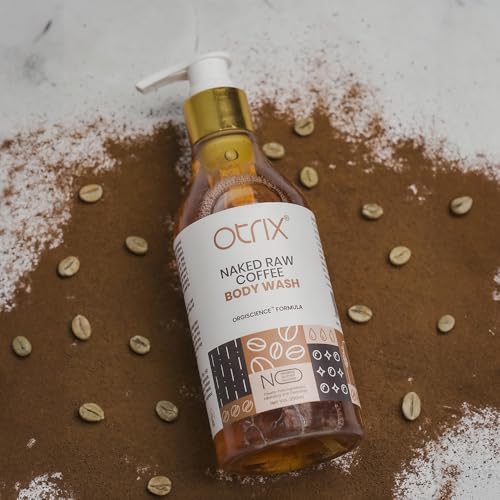 Otrix Naked Raw Coffee Body Wash with Catechins, Exfoliating and Nourishing Formula with Natural Oils, For Men and Women, 290ml