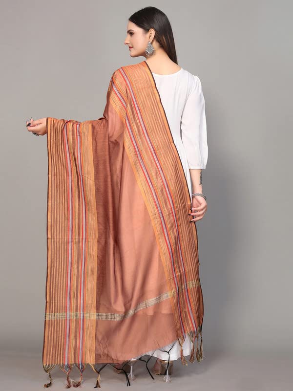Satrani Women's  Woven Design Chanderi Dupatta